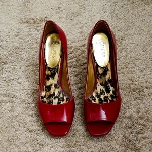 Guess Red open to high heels